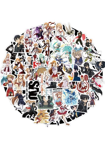 A-10 Adet-Rastgele Tarzı Japon Anime Sticker Dıy Laptop Bavul Araba Bagaj Kaykay Gitar Motosiklet Için Sword Art Online Çıkartmaları Decal (Yurt Dışından) fiyatları