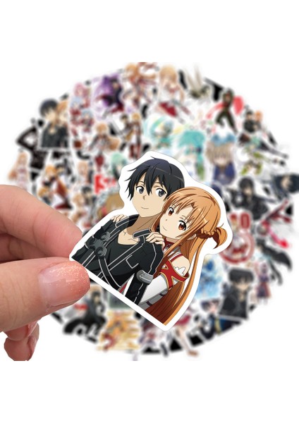 A-10 Adet-Rastgele Tarzı Japon Anime Sticker Dıy Laptop Bavul Araba Bagaj Kaykay Gitar Motosiklet Için Sword Art Online Çıkartmaları Decal (Yurt Dışından) fırsatları
