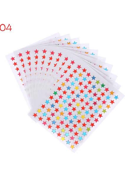 No.4 Tarzı Çocuklar Için Yıldız Gülümseme Yüzü Altın Flash Etiket Ödül Sticker Seti - 10 Sayfa (Yurt Dışından)