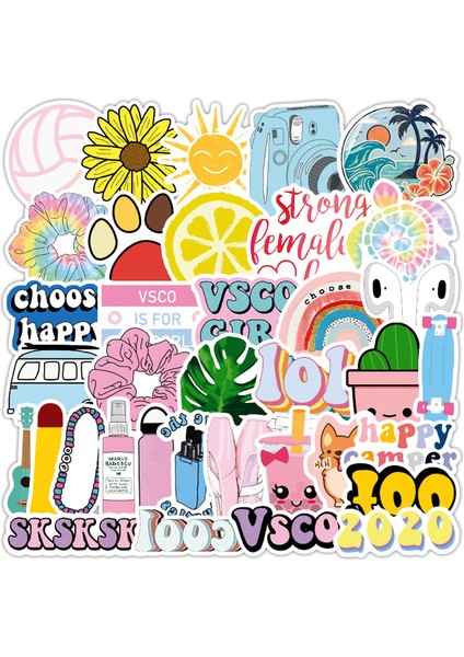 Turuncu Tarzı Pcs Renkli Kawaii Vsco Kız Çıkartmaları Laptop Gitar Kaykay Su Geçirmez Estetik Grafiti Sticker Paketleri Çocuk Oyuncakları (Yurt Dışından)