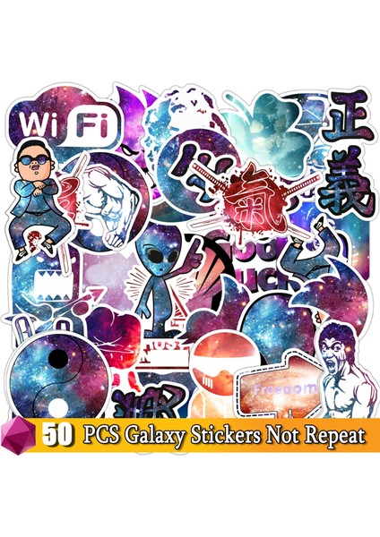 50 Adet Galaksi Tarzı Hayvanlar Çıkartmaları Sevimli Köpek Kedi Domuz Sticker Anime Paketi Kaykay Telefon Gitar Araba Laptop Çocuk Oyuncakları (Yurt Dışından)