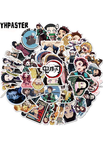 Sl 50 Adet Tarzı Pcs Anime Demon Slayer Kimetsu No Yaiba Çıkartma Su Geçirmez Pvc Kaykay Bavul Motosiklet Gitar Çocuk Oğlan Vsco Çıkartma (Yurt Dışından)