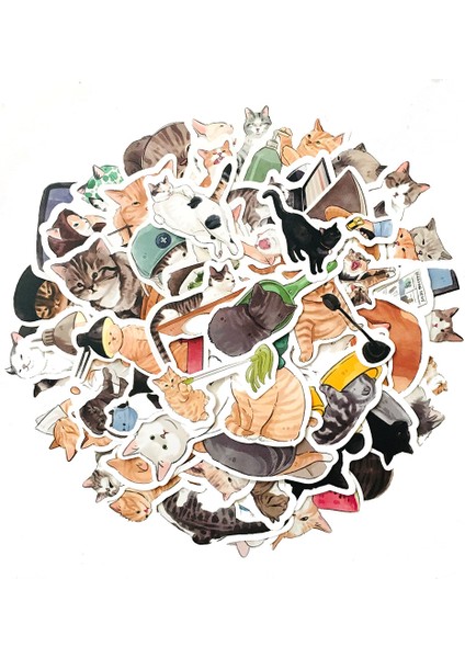 D-50 Adet Tarzı Sevimli Kediler Hayvan Grafiti Sticker Karışık Stil Oyuncaklar Bavul Laptop Bisiklet Bagaj Araba Scooter Kaykay Sticker (Yurt Dışından) modelleri