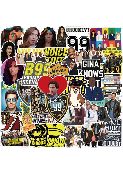 A-50 Adet Tarzı Brooklyn Nine-Nine Çıkartma Seti Dıy Stationery Sticker Skateboard Laptop Gitar Kask Graffiti Aufkleber (Yurt Dışından)