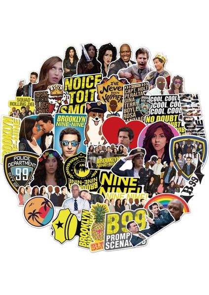 A-50 Adet Tarzı Brooklyn Nine-Nine Çıkartma Seti Dıy Stationery Sticker Skateboard Laptop Gitar Kask Graffiti Aufkleber (Yurt Dışından)
