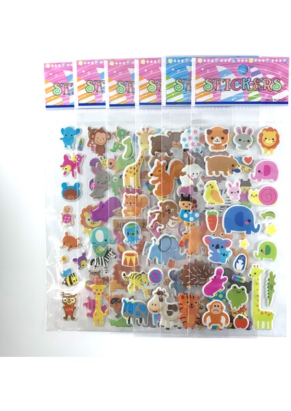 Kelebek Tarzı Çocuklar Için Sevimli Hayvanlı Mini 3D Sticker Seti - Hediyelik Pvc Sticker Seti (Yurt Dışından)