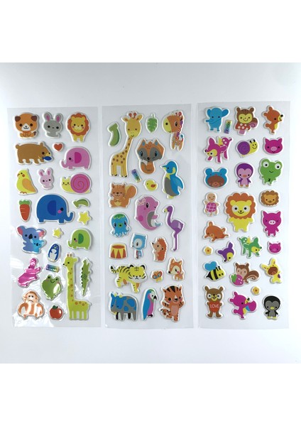 Kelebek Tarzı Çocuklar Için Sevimli Hayvanlı Mini 3D Sticker Seti - Hediyelik Pvc Sticker Seti (Yurt Dışından)