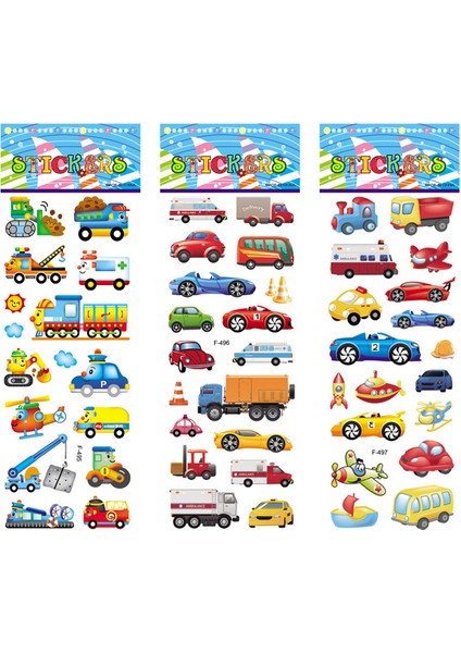 Motosiklet Tarzı Çocuklar Için Karikatür Araba Etiket 3D Sticker Oyuncak Uçak Araçlar 12 Farklı Sayfa Günlük Defter Süsleme Hediye (Yurt Dışından) fırsatları