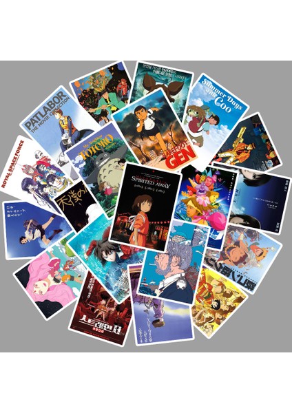 Q033 (25 Adet) Stili Anime Koleksiyonu Miyazaki Hayao Patlabor Totoro Çıkartmaları Araba Laptop Pvc Sırt Çantası Bisiklet Su Geçirmez Etiketler (Yurt Dışından)