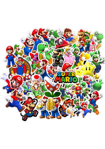 Süper Mario Anime Etiketler Seyahat Kaykay Bavul Gitar Valiz Laptop Graffiti Sticker Cool Sticker Çocuk Oyuncak Için (Yurt Dışından)
