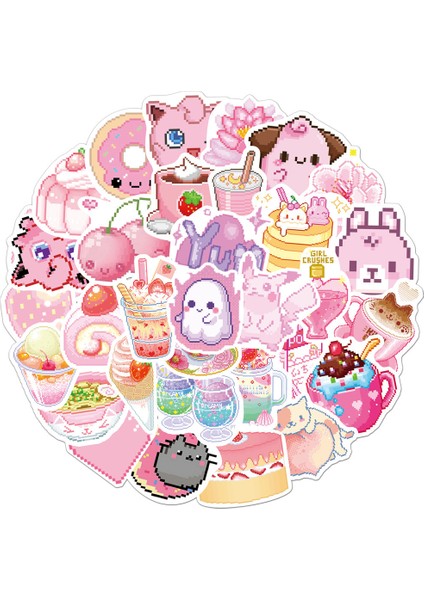 10 Adet Tarzı Pcs Çizgi Film Sevimli Pembe Piksel Grafiti Sticker'lar Seyahat Çantası Dizüstü Bilgisayar Gitar Bisiklet Kaykay Pvc Su Geçirmez Sticker'lar (Yurt Dışından) indirimleri