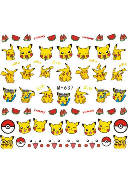 M 537 Stili Pokemon Pikachu Mario Çocuk Çizgi Film Tırnak Sticker Japon Sevimli Anime Figür Tasarım Aksesuar Çıkartmalar Dekorasyon Yapıştırıcı Oyuncaklar (Yurt Dışından)