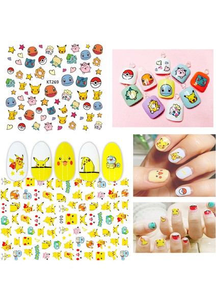 M 537 Stili Pokemon Pikachu Mario Çocuk Çizgi Film Tırnak Sticker Japon Sevimli Anime Figür Tasarım Aksesuar Çıkartmalar Dekorasyon Yapıştırıcı Oyuncaklar (Yurt Dışından) fiyatları