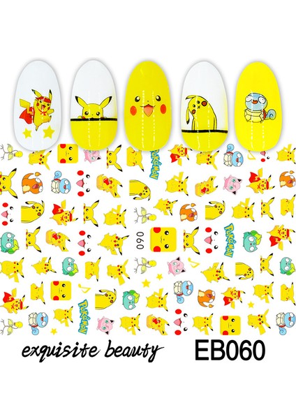 M 537 Stili Pokemon Pikachu Mario Çocuk Çizgi Film Tırnak Sticker Japon Sevimli Anime Figür Tasarım Aksesuar Çıkartmalar Dekorasyon Yapıştırıcı Oyuncaklar (Yurt Dışından) indirimleri