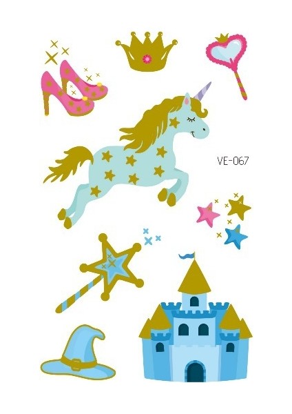 No.67 Tarzı Çocuklar Için Çizgi Film Unicorn Geçici Dövme Sticker Yüz Çocuk Vücut Sahte Dövme Vücut Makyajı Su Geçirmez Yüz Etiketleri (Yurt Dışından)