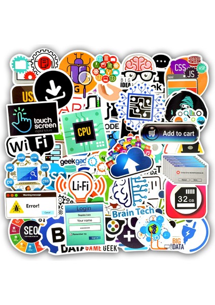 Programlama Dili Etiketleri Internet Html Yazılım Su Geçirmez Sticker Geek Hacker Geliştirici Laptop Telefon Araç Için Kendin Yap Sticker - (Yurt Dışından)