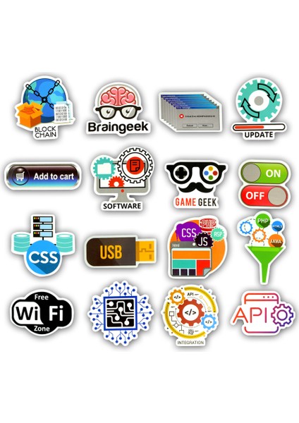 Programlama Dili Etiketleri Internet Html Yazılım Su Geçirmez Sticker Geek Hacker Geliştirici Laptop Telefon Araç Için Kendin Yap Sticker - (Yurt Dışından)