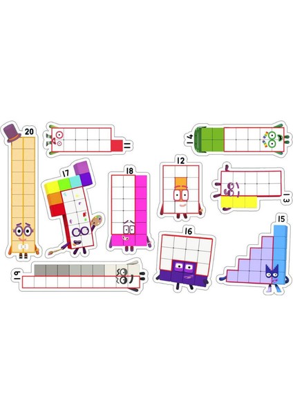 B(11-20) Stili Anime Numberblocks Sticker Çizgi Sayı Blokları Desen Dıy Grafiti Kupa Buzdolabı Bisiklet Dizüstü Bilgisayar Çıkartması Dekorasyon Çocuklar Çocuk Hediyesi (Yurt Dışından)