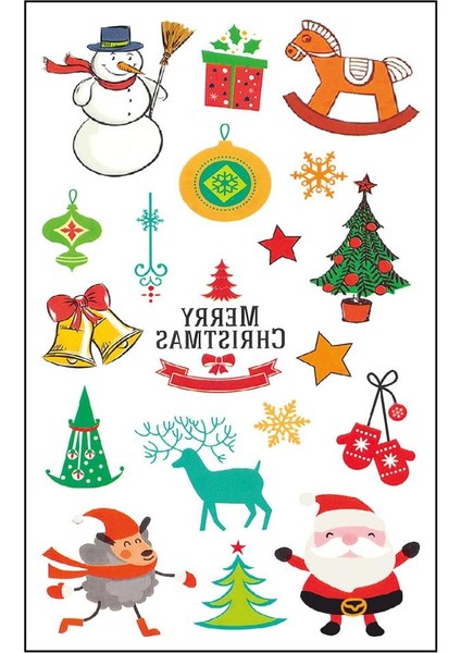 10 Yaprak Noel Stili Yeni Yıl Geçici Dövmeler Çıkartmaları Xmas Baba Kar Snowman Transfer Dövme Parti Yüz Dekorasyon Hediye 1 Levha 200 Çıkartmalar Lot Turkish (Yurt Dışından) modelleri