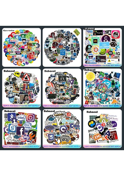 50 Adet Hacker Tarzı Pcspack Programlama Graffiti Sticker Hacker Bitcoin Java C++ Valiz Kaykay Laptop Motosiklet Kırtasiye Oyuncakları (Yurt Dışından)