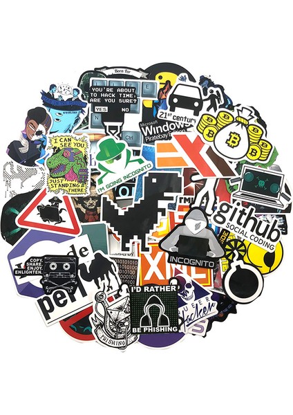50 Adet Hacker Tarzı Pcspack Programlama Graffiti Sticker Hacker Bitcoin Java C++ Valiz Kaykay Laptop Motosiklet Kırtasiye Oyuncakları (Yurt Dışından)