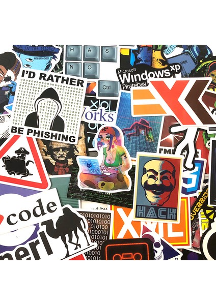 50 Adet Hacker Tarzı Pcspack Programlama Graffiti Sticker Hacker Bitcoin Java C++ Valiz Kaykay Laptop Motosiklet Kırtasiye Oyuncakları (Yurt Dışından)