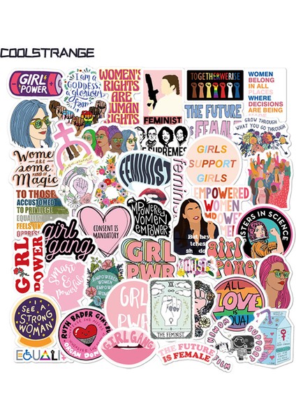 50 Adet Bir Stil Buzdolabı Çantası Laptop Araba Paten Albüm Motosiklet Için Feminist Kız Gücü Çıkartmalar Kadın Hakları Dıy (Yurt Dışından) fiyatları