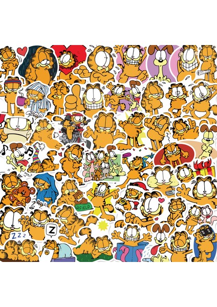Fildişi Tarzı Garfield Sevimli Sticker Kaykay Laptop Bavul Gitar Pvc Su Geçirmez Grafiti Etiket Çocuk Oyuncak Christmas Hediyesi (Yurt Dışından)