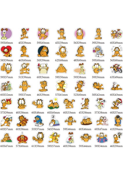 Fildişi Tarzı Garfield Sevimli Sticker Kaykay Laptop Bavul Gitar Pvc Su Geçirmez Grafiti Etiket Çocuk Oyuncak Christmas Hediyesi (Yurt Dışından)