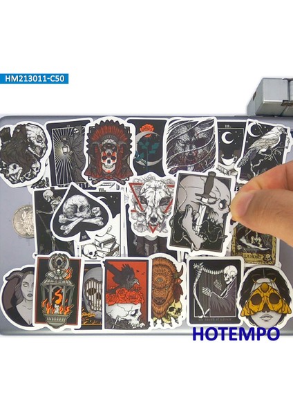 Kull Şeytan Ölüm Şeytan Cadı Gotik Totem Telefon Laptop Kaykay Araba Çıkartmaları Için Bagaj Gitar Bisiklet Motosiklet Çıkartma (Yurt Dışından)