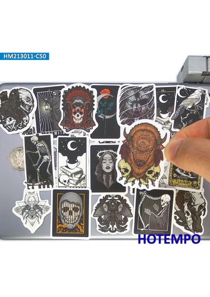 Kull Şeytan Ölüm Şeytan Cadı Gotik Totem Telefon Laptop Kaykay Araba Çıkartmaları Için Bagaj Gitar Bisiklet Motosiklet Çıkartma (Yurt Dışından)