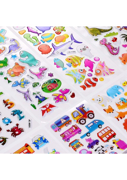 8 Yaprak Araba Stili 40 Sayfa Lotlu Çizgi Etiketleri 3D Çizgi Karakterleri Prenses Rastgele Kabarık Etiket Kızlar ve Erkekler Için Hediye Festival Parti Etiketleri (Yurt Dışından) fırsatları