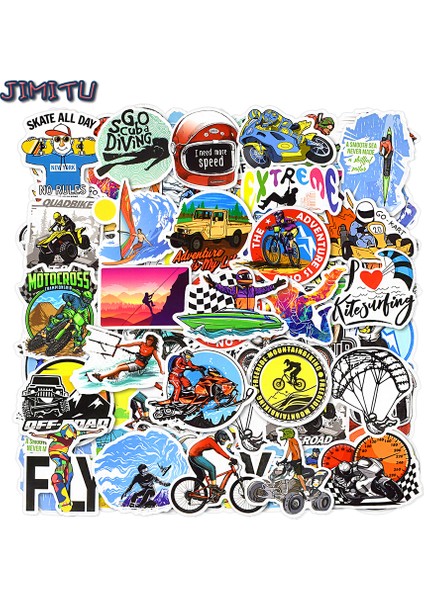 50 Adet Tarzı Ekstrem Spor Sticker Graffiti Serin Macera Çocuk Çıkartmalar Kaykay Dizüstü Araba Bisiklet Kask Motosiklet Açık Hava Sticker Su Geçirmez (Yurt Dışından) fiyatları