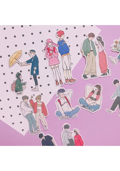 Sevimli Çift Yaşam Sticker El Sanatları ve Scrapbooking Çıkartmalar Kitabı Öğrenci Etiket Dekoratif Çıkartma Çocuk Oyuncakları (Yurt Dışından)