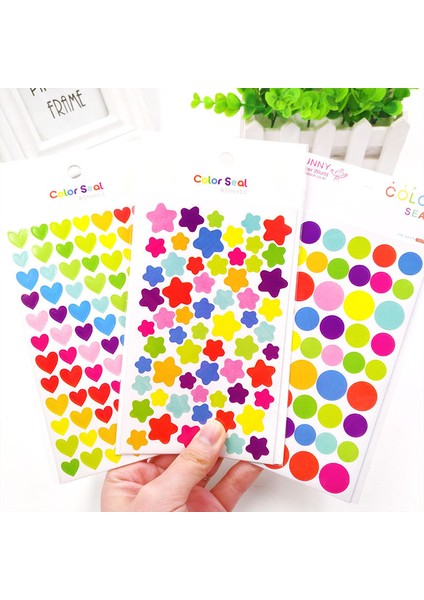 Nokta 6 Sayfa Stili 6 Sayfa Çocuk Çıkartmaları Sevimli Kalp Yıldız Nokta Şekil Sticker Defter Fotoğraf Albümü Süsleme Malzemesi Kız Erkek Hediyeler (Yurt Dışından) fiyatları
