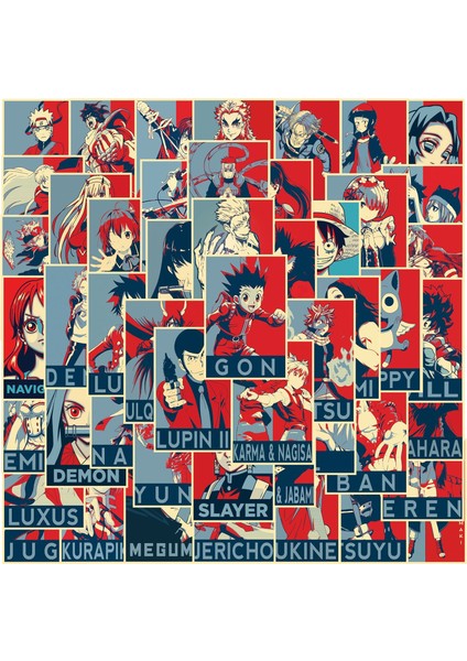 50 Adet Bir Stil Pcs Karışık Japon Anime Etiketleri Poster Haiykuu Avcı × Avcı Şeytan Katili Telefon Dizüstü Bilgisayar Etiketleri Kaykay Bavul Çocuk Oyuncak (Yurt Dışından)