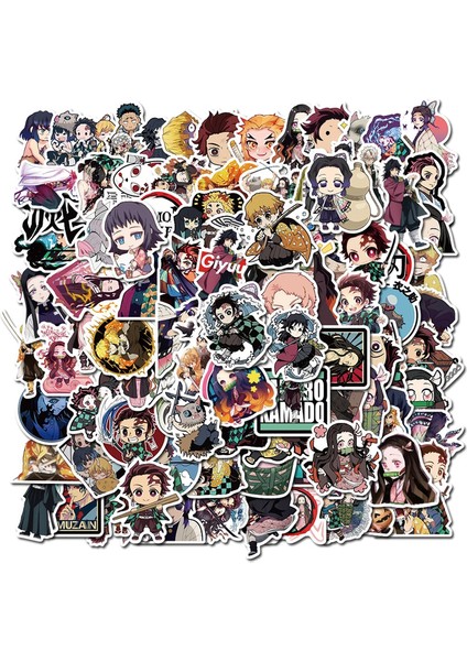 10 Adet Tarzı Demon Slayer Kimetsu No Yaiba Çıkartma Su Geçirmez Pvc Kaykay Bagaj Motosiklet Çocuk Erkek Vsco Çıkartma (Yurt Dışından)