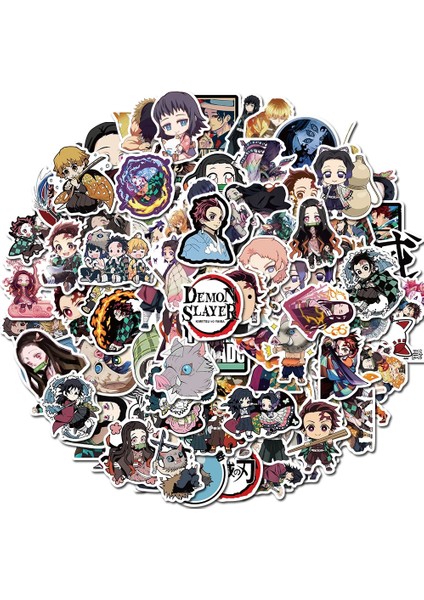 10 Adet Tarzı Demon Slayer Kimetsu No Yaiba Çıkartma Su Geçirmez Pvc Kaykay Bagaj Motosiklet Çocuk Erkek Vsco Çıkartma (Yurt Dışından)