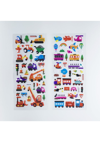 Stil Bir Stil Çocuklar Için 3 Sayfa 3D Çizgi Film Ulaşım Araba Tren Uçak Sticker Çocuklar Için Dıy Kabarcıklı Pvc Ajanda Sticker Öğrenme Oyuncakları (Yurt Dışından) indirimleri