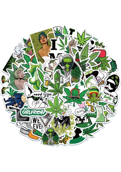 Fildişi Tarzı Marihuana Dumanı Etiketler Laptop Gitar Bagaj Su Geçirmez Estetik Ot Grafiti Sticker Paketleri Çocuk Oyuncakları Için (Yurt Dışından) modelleri