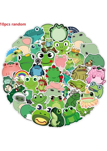 A-10 Adet-Rastgele Tarzı Kaykay Kaskı Hediye Kutusu Bisiklet Bilgisayar Defter Araba Anime Sevimli Kurbağa Oyuncakları Için Ilginç Kurbağa Grafiti Sticker'lar (Yurt Dışından)