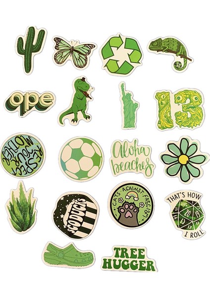 Çizgi Film Yeşil Ins Tarzı Vsco Kız Stickerları Laptop Moto Kaykay Bagaj Buzdolabı Defter Laptop Oyuncak Sticker F5 (Yurt Dışından)
