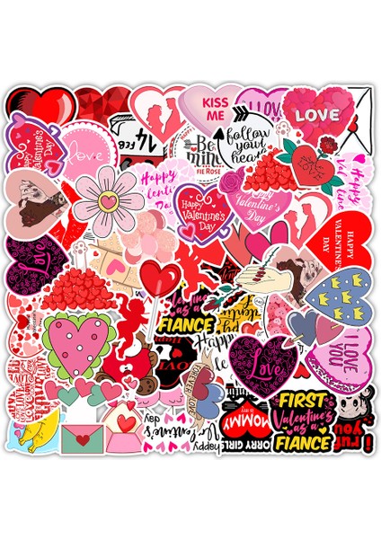 B-50 Adet Tarzı Sevgililer Günü Sticker Hediye Aşık Için, Gitar Motosiklet Kaykay Araba Dizüstü Bilgisayar Buzdolabı Sticker'a Dıy Yapmak Için Aşk Sizi Seviyorum (Yurt Dışından)