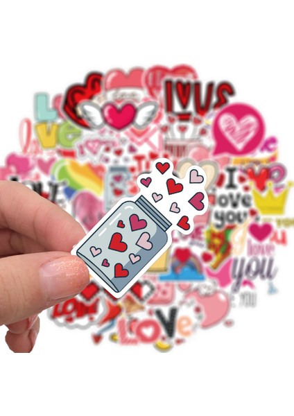 B-50 Adet Tarzı Sevgililer Günü Sticker Hediye Aşık Için, Gitar Motosiklet Kaykay Araba Dizüstü Bilgisayar Buzdolabı Sticker'a Dıy Yapmak Için Aşk Sizi Seviyorum (Yurt Dışından) fiyatları