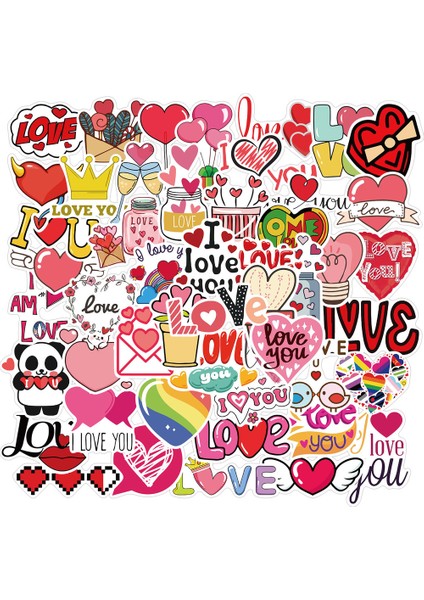 B-50 Adet Tarzı Sevgililer Günü Sticker Hediye Aşık Için, Gitar Motosiklet Kaykay Araba Dizüstü Bilgisayar Buzdolabı Sticker'a Dıy Yapmak Için Aşk Sizi Seviyorum (Yurt Dışından) modelleri