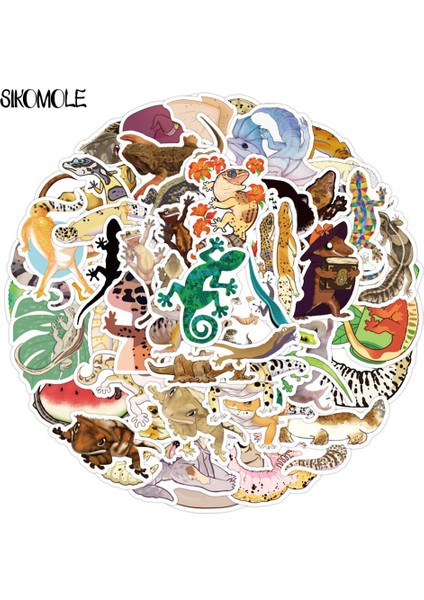 10 ADET-1252 Tarzı Pcs Gecko Karikatür Sürüngen Evcil Hayvan Stickerları Pegatinas Kaykay Etiket Bagaj Sticker Çocuk Oyuncakları F5 (Yurt Dışından) fiyatları