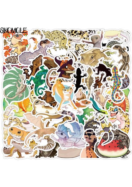 10 ADET-1252 Tarzı Pcs Gecko Karikatür Sürüngen Evcil Hayvan Stickerları Pegatinas Kaykay Etiket Bagaj Sticker Çocuk Oyuncakları F5 (Yurt Dışından) modelleri