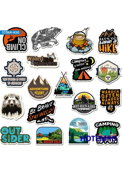 Açık Hava Vahşi Kamp Macera Tırmanma Dış Mekan Seyahat Manzara Çıkartmaları Sticker Paketi Telefon Laptop Bagaj Araba Sticker (Yurt Dışından) modelleri