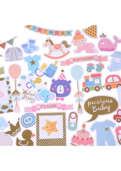 Renkli Merhaba Bebek Kesilmiş Stickerlar - Scrapbooking, Mutlu Planlayıcı, Kart Yapımı, Günlük Projeler Için (Yurt Dışından)
