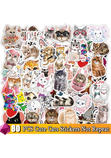 80 Adet Kedi Stili Sevimli Hayvan Evcil Köpek Etiketleri Çizgi Film Kaniş Altın Retriever Köpek Çocuk Oyuncakları Laptop Araba Suya Dayanıklı Bisiklet Sticker Decal (Yurt Dışından)